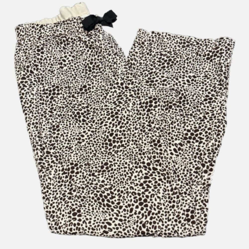 Lands’ End Women’s Drapey Animal Print Flannel Pajama Lounge Pants M(10-12)EUC
